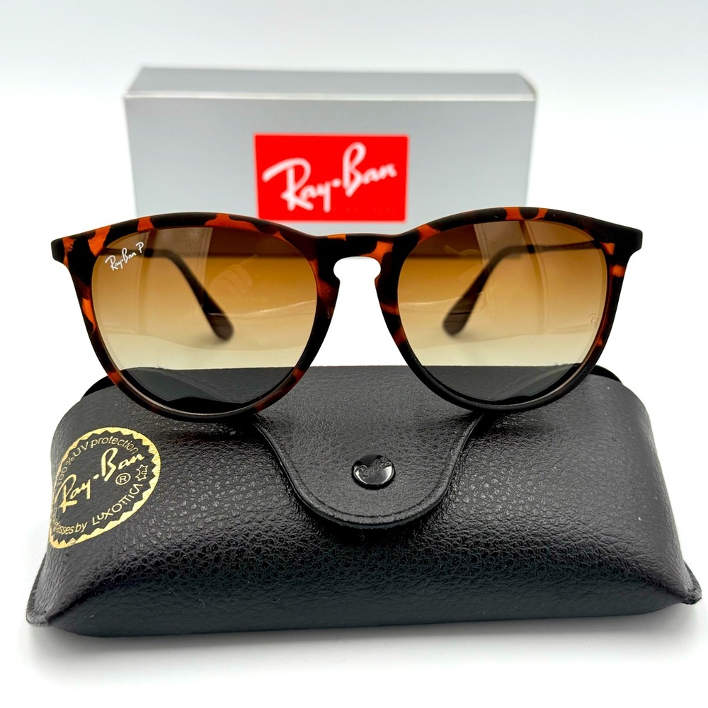 Ray-Ban Erika Aviator Sunglasses RB4171 54mm Tortoise w/ Gradient Brown Lens